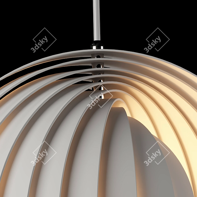 Vintage Moon Lamp by Verner Panton 3D model image 5