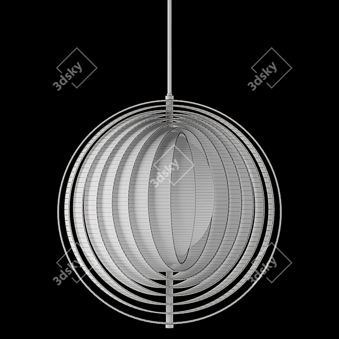 Vintage Moon Lamp by Verner Panton 3D model image 6