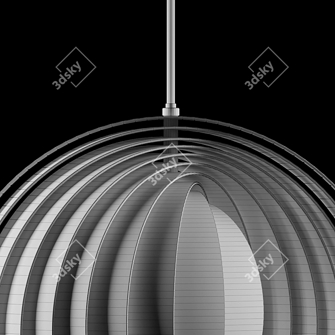 Vintage Moon Lamp by Verner Panton 3D model image 8
