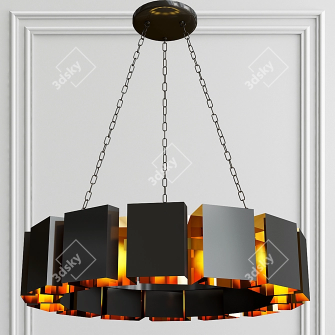 Modern Bronze Vaughn Chandelier 3D model image 1