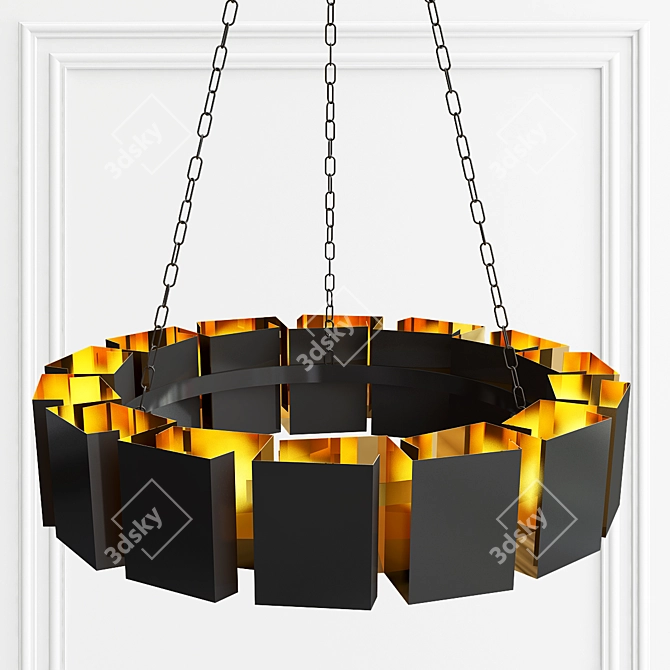 Modern Bronze Vaughn Chandelier 3D model image 2