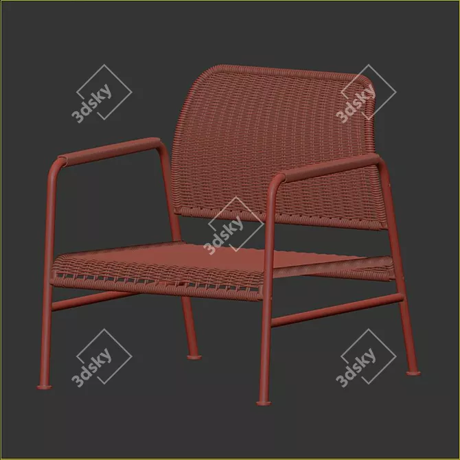 Title: Anthracite Rattan Armchair - ULRIKSBERG by IKEA 3D model image 4