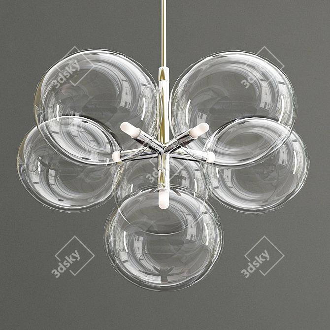 Modern 6-Light LED Pendant 3D model image 2