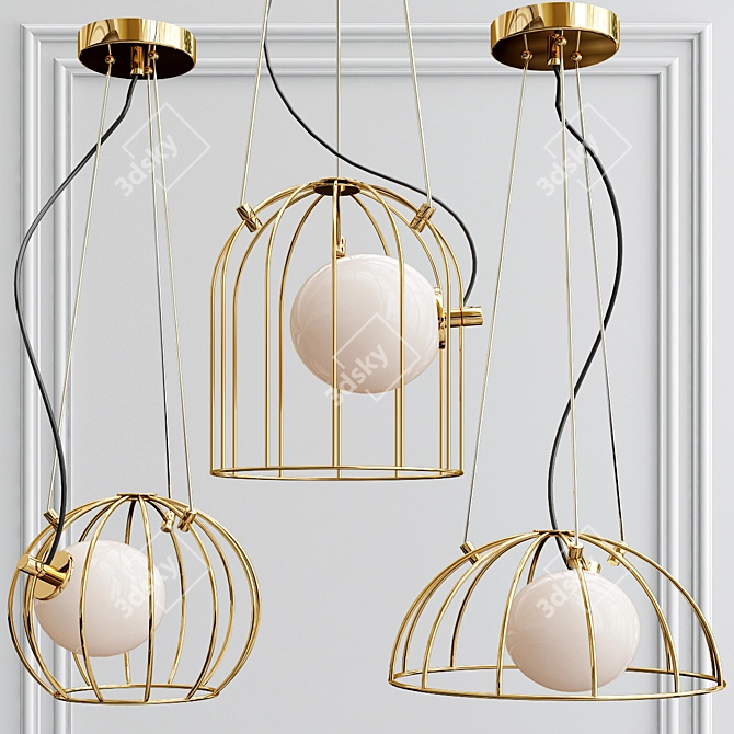 Golden Hunt Pendant Light 3D model image 1