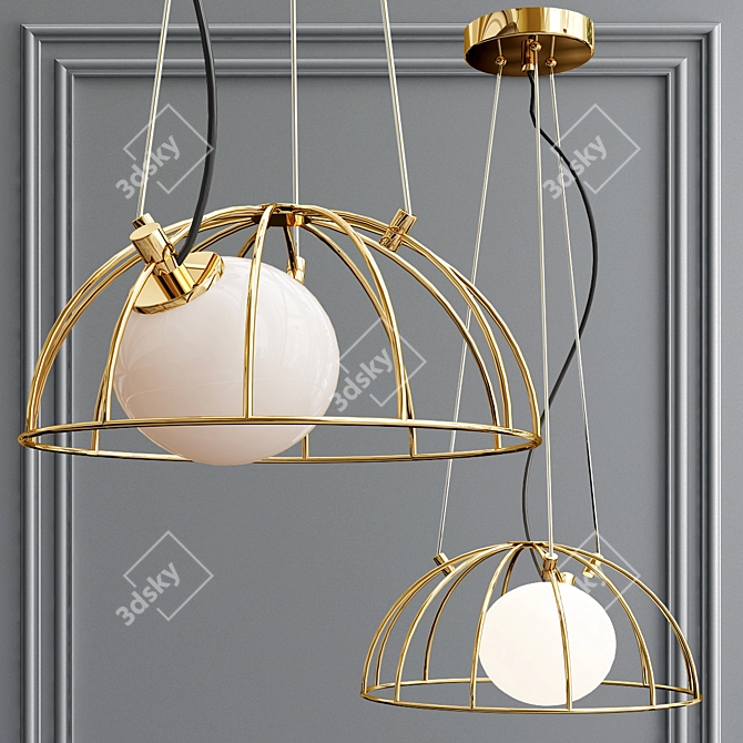 Golden Hunt Pendant Light 3D model image 3