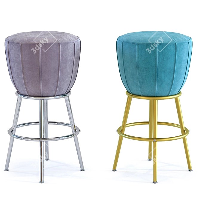 Glamour Gold Bar Stool 3D model image 1