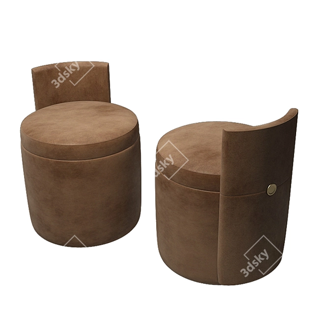 Luxury Turri Madison Pouf 3D model image 1