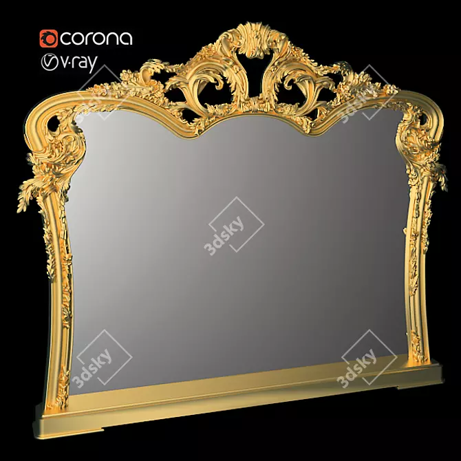 Regal Reflection: Versailles Socci Mirror 3D model image 1