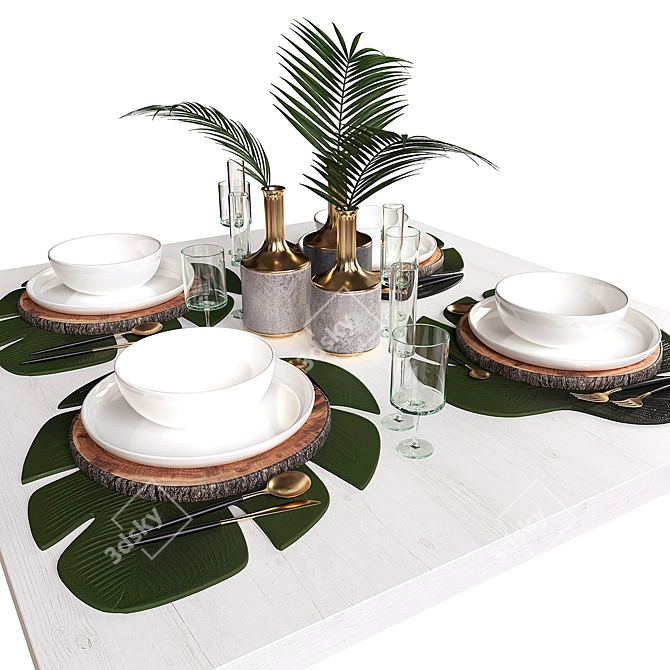  PBR Tableware Set: Perfect for Corona Render 3D model image 1