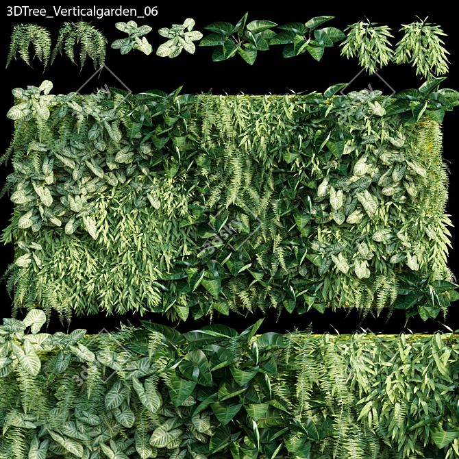 Green Wall Vertical Garden - Model 06 3D model image 1