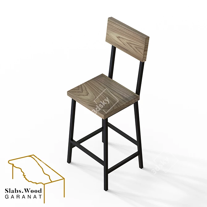 Karagach Slab Chair 3D model image 1