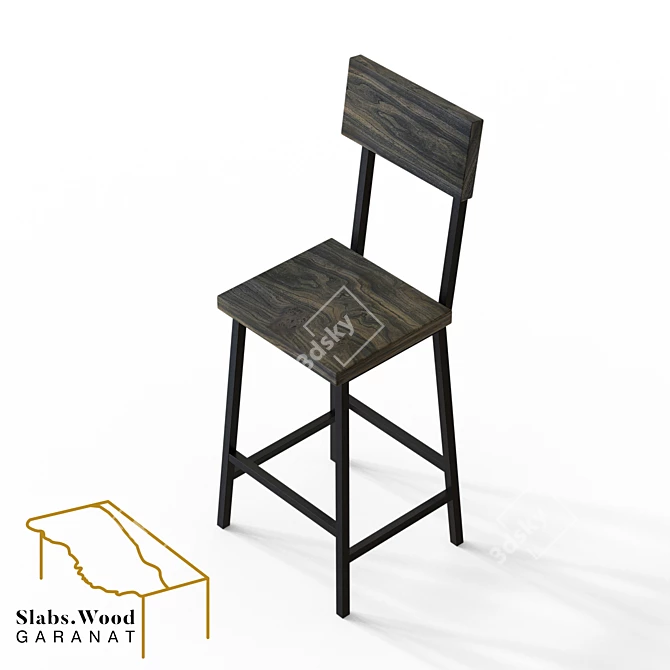 Karagach Slab Chair 3D model image 2