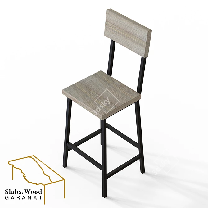 Karagach Slab Chair 3D model image 3