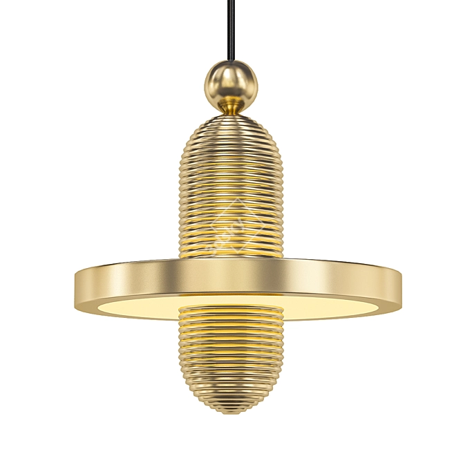  Scandinavian Marble and Metal Pendant Light 3D model image 1