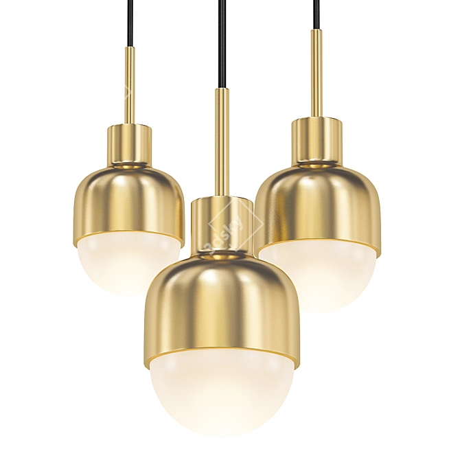 Minimalist Brass Pendant Light 3D model image 1