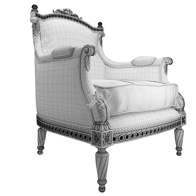 Elegance Reimagined: Luxe Armchairs 3D model image 2