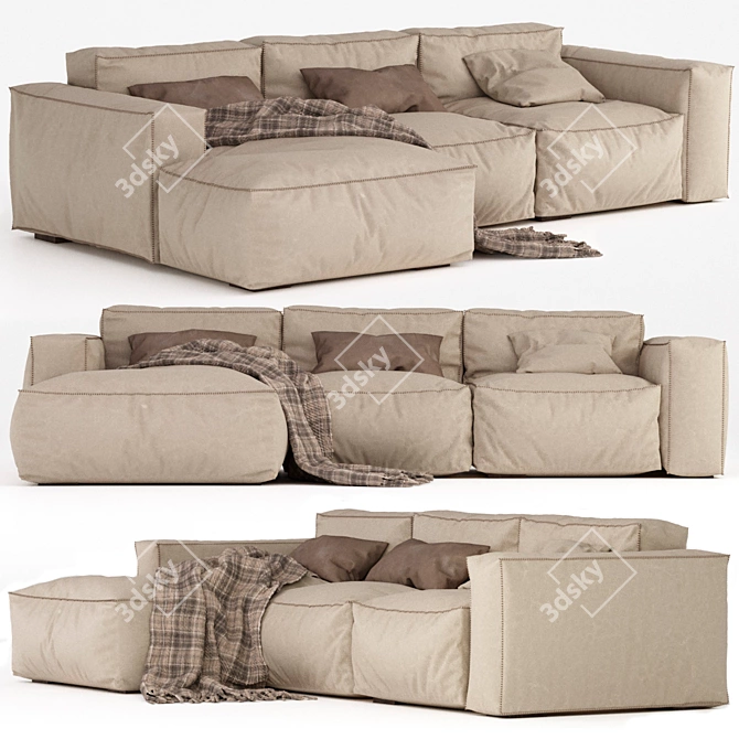 Oxer Gamma Sofa: Stylish Dandy Collection 3D model image 1