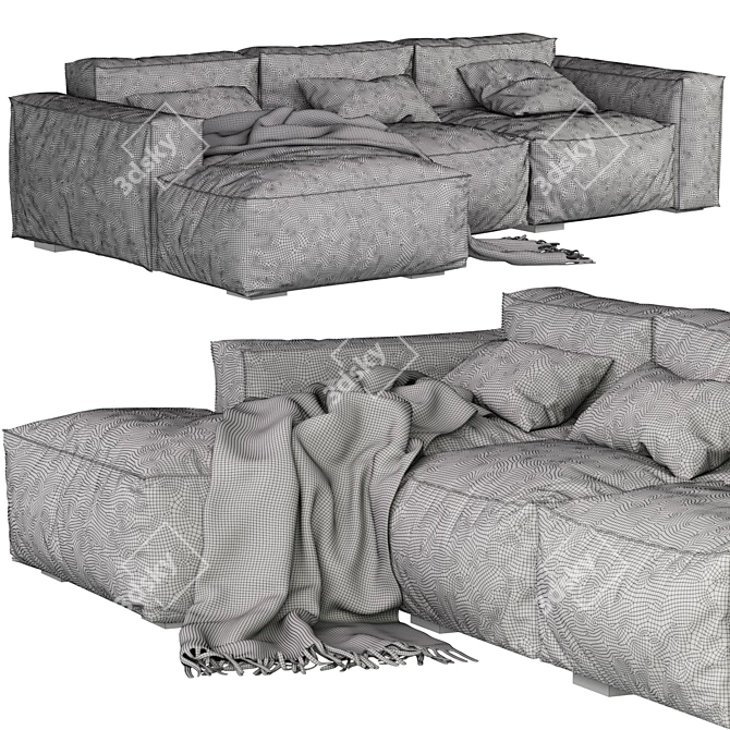 Oxer Gamma Sofa: Stylish Dandy Collection 3D model image 4