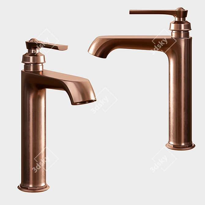 Modern Cooper Vessel Faucet 3D model image 1