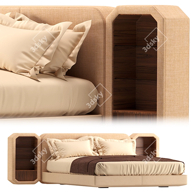 Luxurious Tonino Lamborghini Rem Bed: Ultimate Comfort and Style 3D model image 1