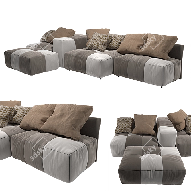 Modern Luxury Saba Pixel Sofa 3D model image 1