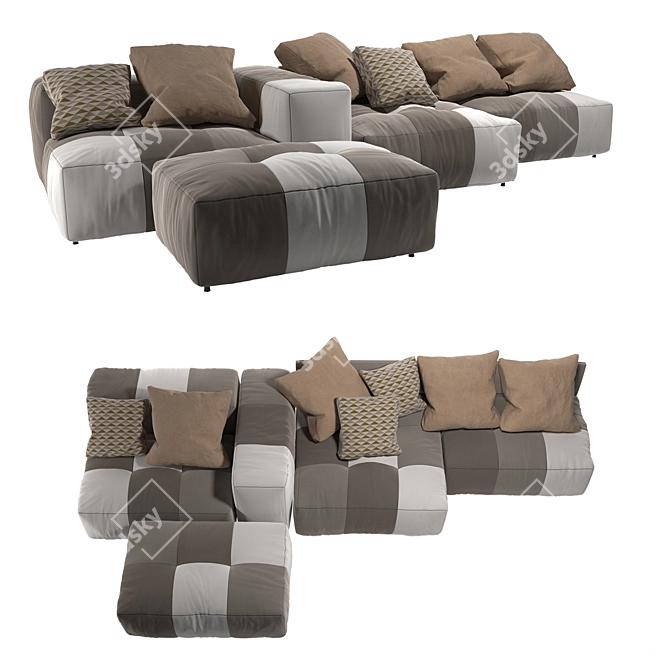 Modern Luxury Saba Pixel Sofa 3D model image 2