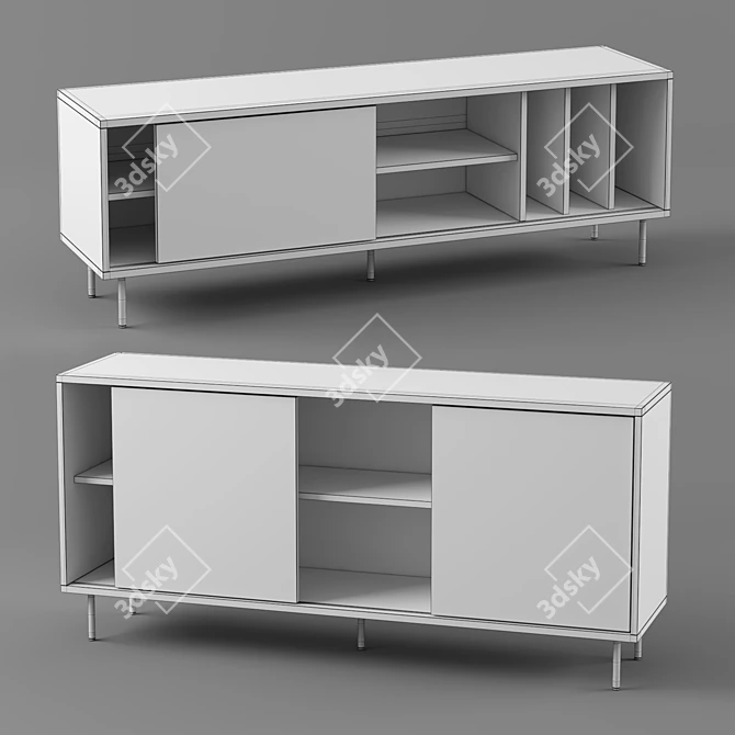 Scandinavian Style TV Bench & Sideboard 3D model image 4