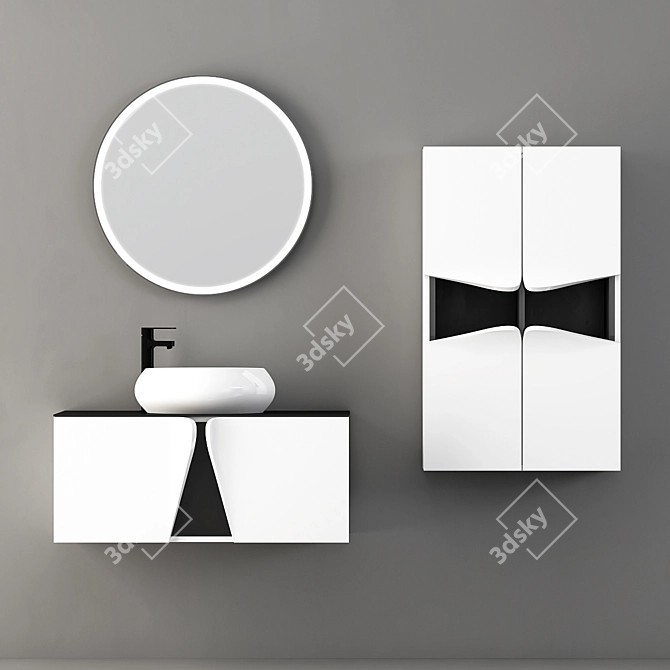 Modern Bathroom Cabinet Set | No. 060 3D model image 1