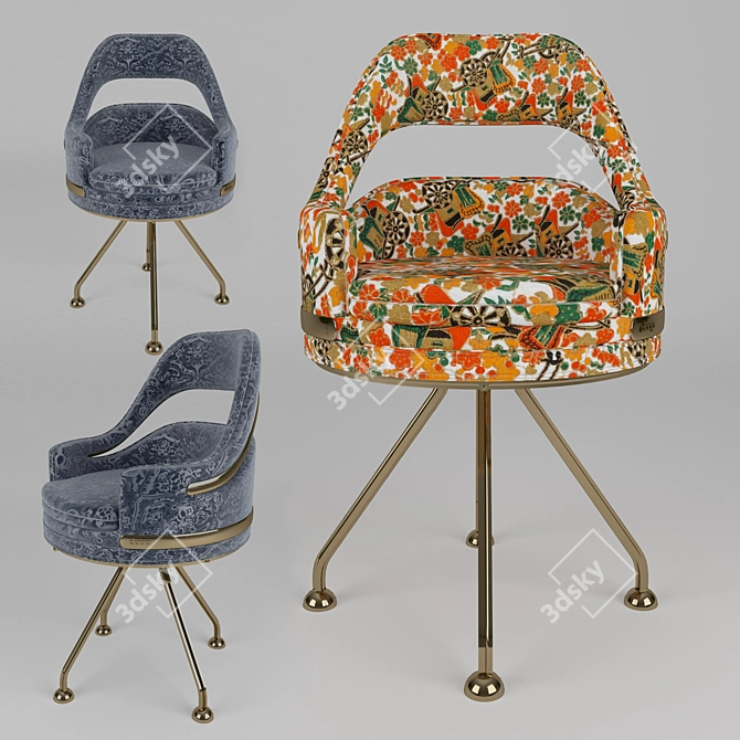 Elegant Blossom Seat 3D model image 1