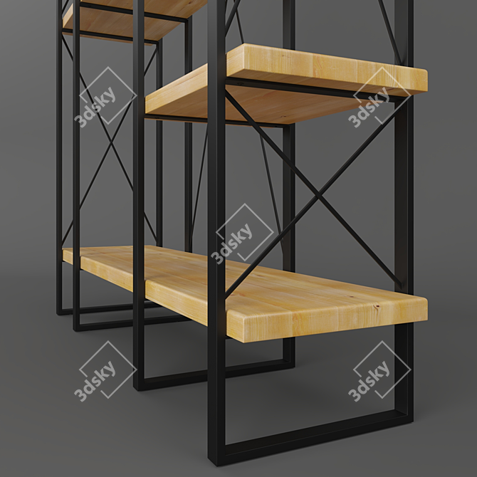 Solid Pine Argon Rack - Stylish and Spacious 3D model image 3