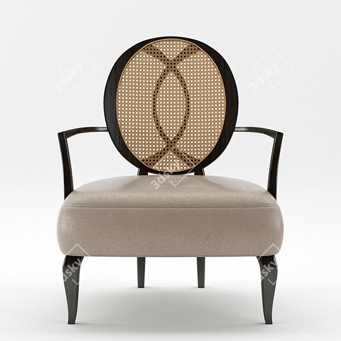 Elegant Mahogany Armchair: La Pausa 3D model image 1