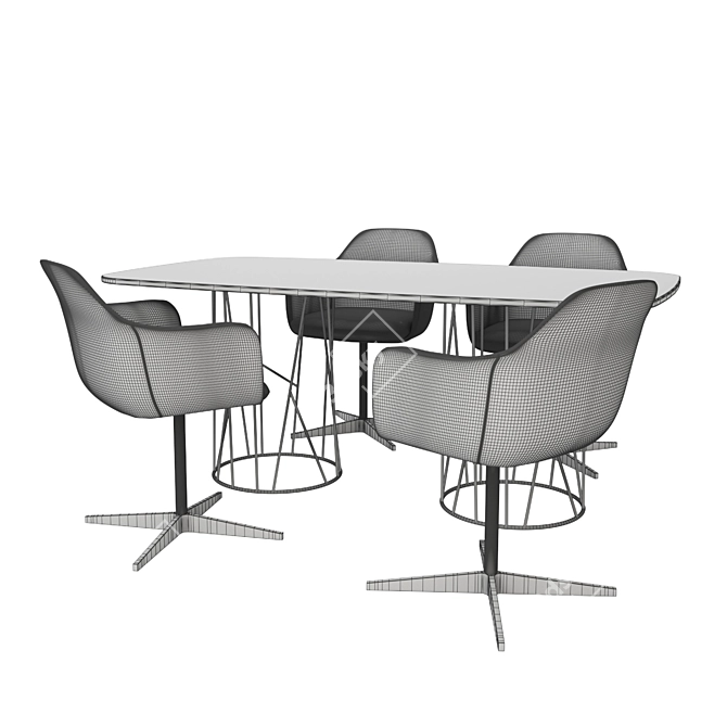 Modern Marelli Dining Set 3D model image 2