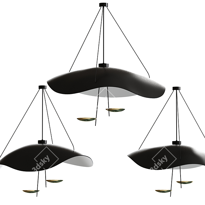 Luminous Lederam Manta S2: Modern Ceiling Light 3D model image 1