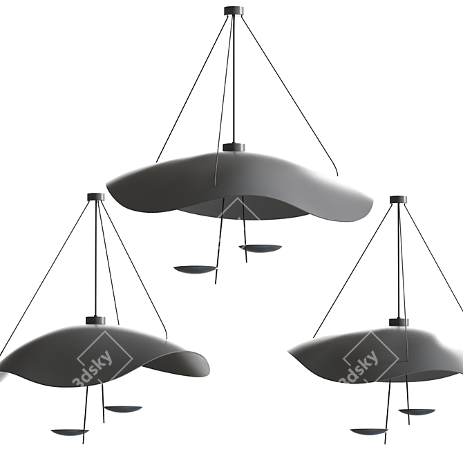 Luminous Lederam Manta S2: Modern Ceiling Light 3D model image 2