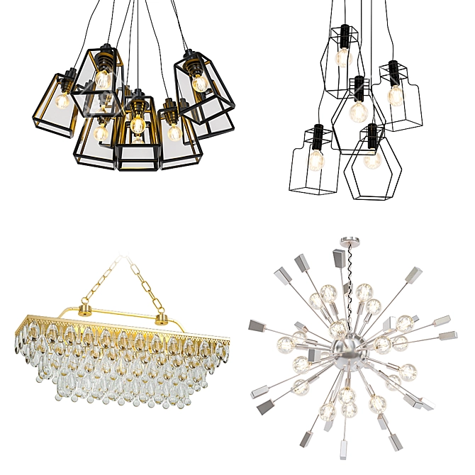 Modern Chandelier Collection 3D model image 1