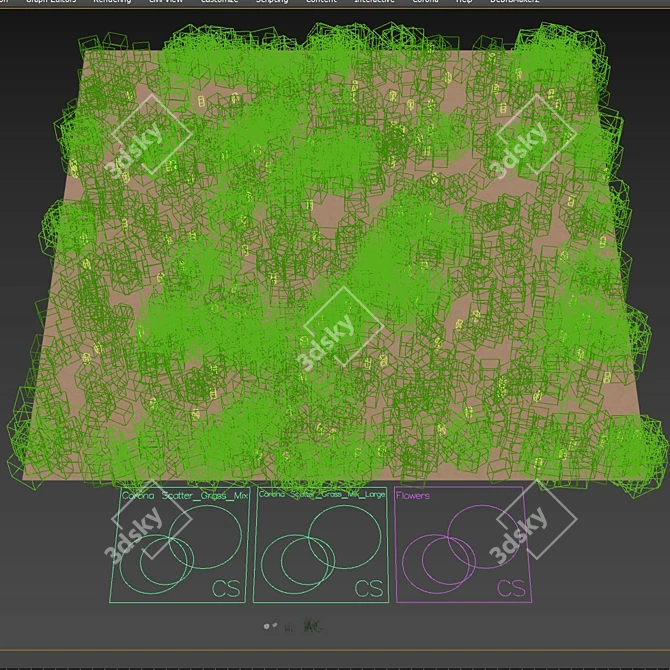 Wild Beauty: Uncut Grass Lawn 3D model image 5