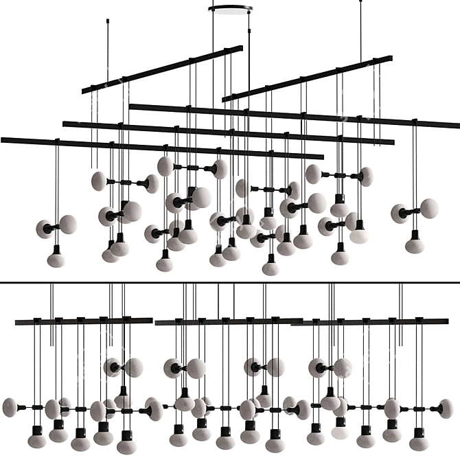 LED Grid Suspension System 3D model image 1