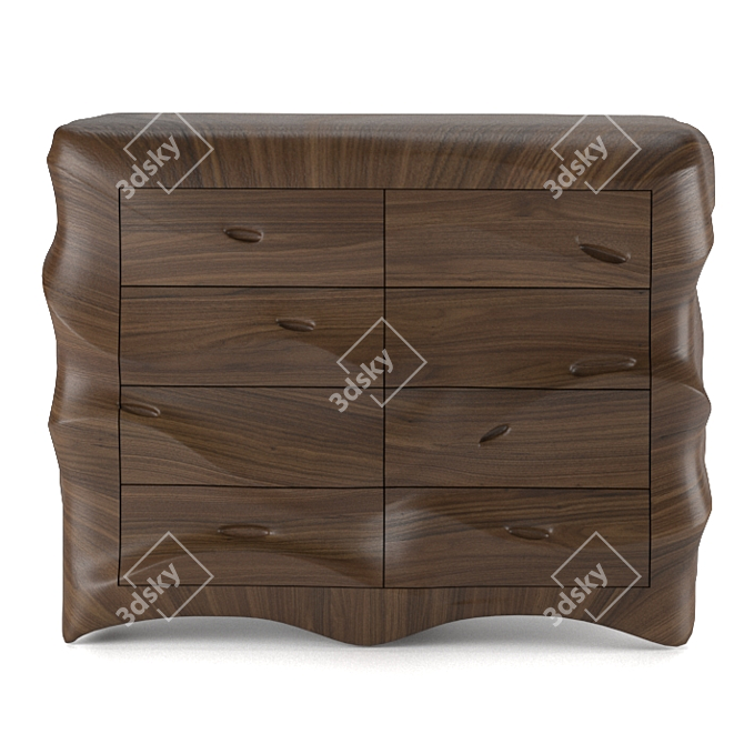 Wave Modern Chest Drawers 3D model image 2