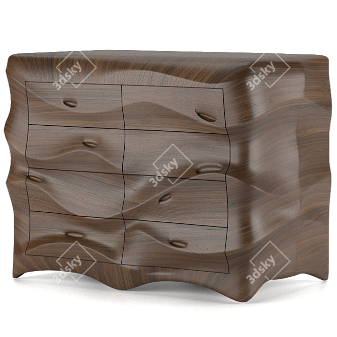 Wave Modern Chest Drawers 3D model image 3