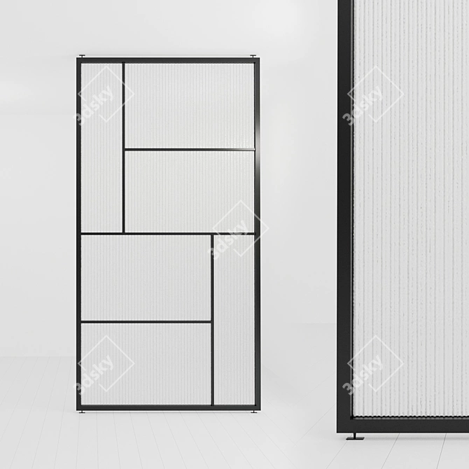 Sleek Glass Partition: Customizable and Versatile 3D model image 1