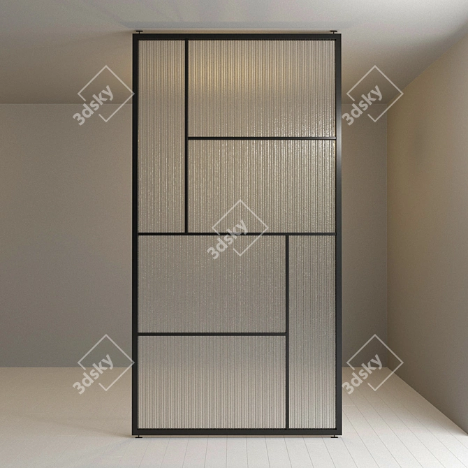 Sleek Glass Partition: Customizable and Versatile 3D model image 2