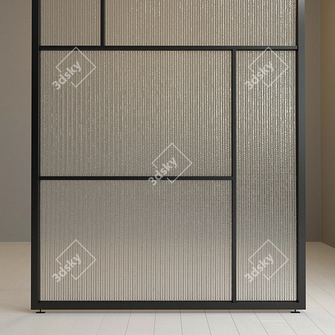 Sleek Glass Partition: Customizable and Versatile 3D model image 3