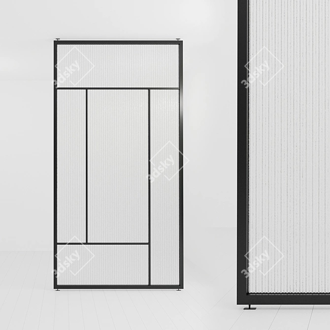 Versatile Glass Partition: Customizable & Easy to Install 3D model image 1