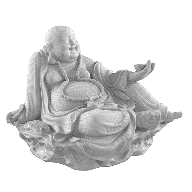 Laughing Buddha Decor Statue 3D model image 2