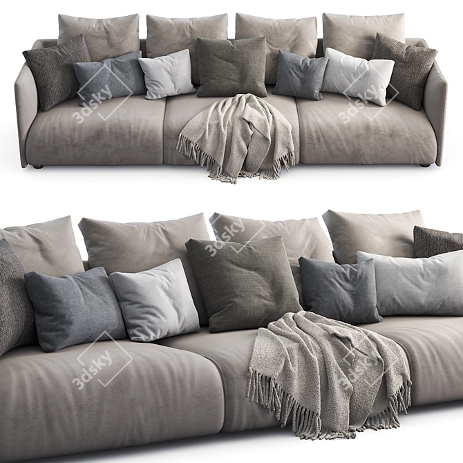 Lullaby Sofa: Stylish and Comfortable 3D model image 2