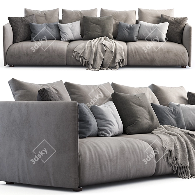 Lullaby Sofa: Stylish and Comfortable 3D model image 4