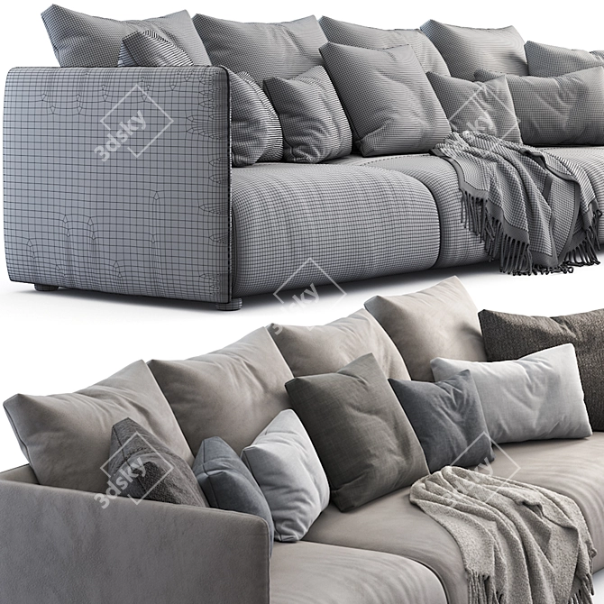 Lullaby Sofa: Stylish and Comfortable 3D model image 5