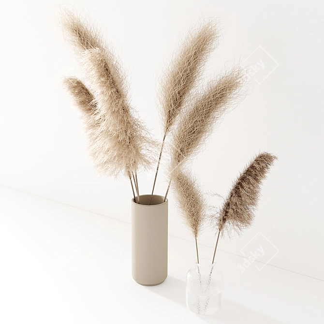 Natural Pampas Grass Bouquet 3D model image 2