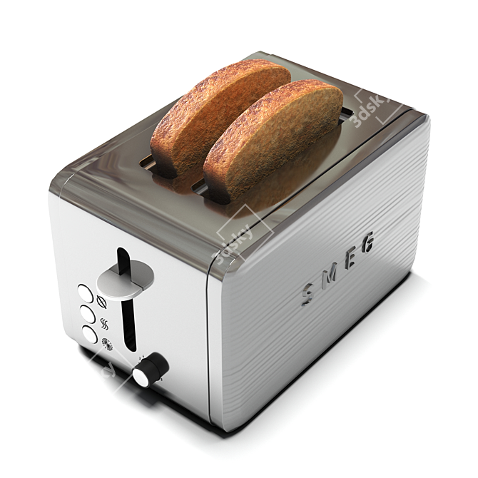 Modern Stainless Steel Toaster 3D model image 1