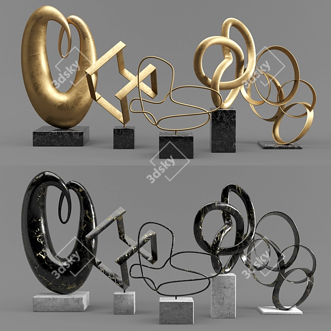 Abstract Decor Set: Sculptural Collection 3D model image 1